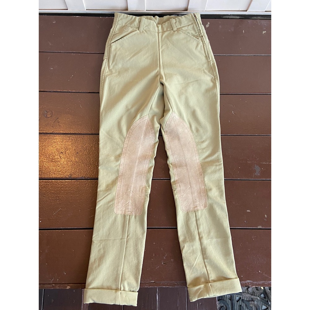 YOUTH SIZE 10R KHAKI 4 WAY STRETCH BREECH BY ARIAT PRO SERIES USA
